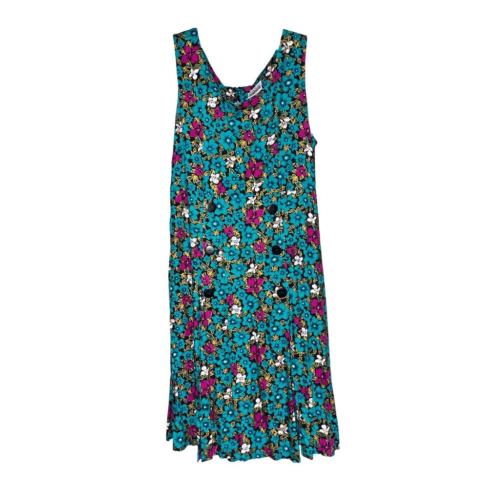 Basic Editions Tropical Teal with Purple Sleeveless Skort Dress size 6/8